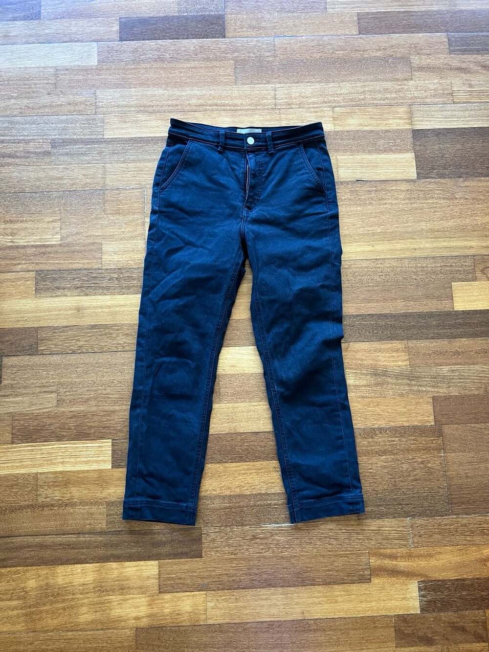Everlane Slim Leg Crop Pant Black 6 High Rise Tapered Minimalist Workwear